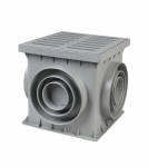 Kvadratinis &scaron;ulinėlis BIELBET, matmenys 250 x 250 x 250mm, su plastikinėmis grotelėmis, pilkas