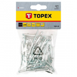 Kniedės TOPEX, 4,8 x 18,0, aliumininės, 50 vnt