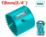 Gręžimo karūnėlė TOTAL, HSS M3 Bi-metal, 4-6 TPI, 19 mm, TAC410191