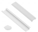 Profilis LED juostoms EUROLIGHT Al-R1-W, aliuminis, įfrezuojamas, baltos spalvos anoduotas, ilgis 1