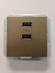 Ki&scaron;tukinis lizdas VILMA Qr1000 Usb-3, 4A-02, 2xUSB, įleidžiamas, mocha spalvos, 5V DC 3,4 A