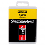 Kabės STANLEY, 6 mm, 5000 vnt, J tipas