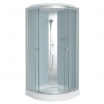 Du&scaron;o kabina ET-6019 MT, 80 x 80 cm, ketursienė, pusapvalė, 4 mm matinis stiklas, matinis profilis, 1