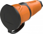 Lizdas ki&scaron;tukui SPECTOR LIGHT, guminis, lizdas su įžeminimu, 16 A, IP44, oranžinės sp., 10406S