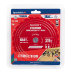 Medienos pjovimo diskas SPECIALIST+ Demolition, akumuliatoriniams pjūklams, 184x20/16 mm, 24 dantys