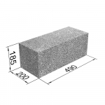 Blokeliai keramzitiniai FIBO PROOF 3MPa, matmenys 200 x 185 x 490 mm, 1016605