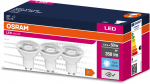 LED lempa OSRAM Value, 4,5W (=50W), GU10, 230V, 4000K, 36&deg;, 350 lm, pakuotėje 3 vnt., LVPAR165036