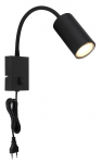 Kryptinis &scaron;viestuvas GLOBO Robby, GU10, 1 x 25W, 230V, su jungikliu, su 1,5 m ilgio laidu, metalinis