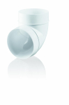 Ventiliacinė alkūnė PLASTIVENT, d125, kampas 90&deg;, plastikinė, balta, 222P