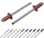 Aliumininės kniedės, 4,0 x 10 mm, RAL8004, 50 vnt., vario ruda