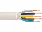Instaliacinis kabelis LIETKABELIS Nym-J 300/500V 5*4, (KH05VV-U) apvalus monolitas, baltas