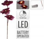 &Scaron;viečianti Kalėdinė dekoracija Gėlių &Scaron;akelė, su LED, raudonos sp., 80 cm