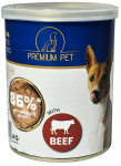 Konservuotas &scaron;unų ėdalas Premium Pet, mėsos pa&scaron;tetas su Jautiena 415g