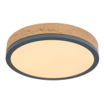 Lubinis LED &scaron;viestuvas GLOBO Doro, 12W, 230V, 1600 lm, 3000K, MDF medžio i&scaron;vaizda, rėmas ažuolo, ali