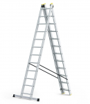 Profesionalios kopėčios HERVIN EQUIPMENT+, aliuminės, universalios, dvipusės, i&scaron;traukiamos, 3x12 pak