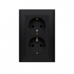 Ki&scaron;tukinis lizdas KONTAKT SIMON 10, juodos sp., 2 viet., su rėmeliu CGSZ2Z/49