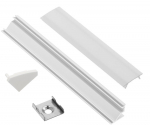 Profilis LED juostoms EUROLIGHT Al-C1-W, aliuminis, kampinis, baltos spalvos anoduotas, ilgis 1 m, k