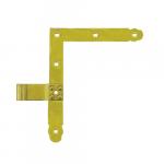 Lankstas DOMAX, ZN 250/13, 250 x 200 x 3,0 mm, de&scaron;inės ir kairės pusės, kampinis, geltonos spalvos,