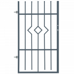 Dekoratyvinės tvoros varteliai POLBRAM Aria, kairiniai, cinkuoti, pilki, 90 x 150 cm