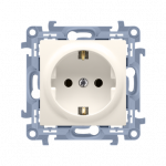 Ki&scaron;tukinis lizdas KONTAKT SIMON 10, kreminės sp., 1 viet., su įž., su apsauga CGSZ1CZ.01/41