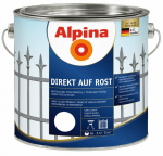 Antikoroziniai dažai ALPINA Direkt Auf Rost, baltos spalvos, &scaron;ilko blizgesio, tiesiai ant rūdžių, 2,