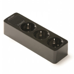 Ki&scaron;tukinis lizdas FAMATEL 2503N, 3 vietų, su įž., su apsauga nuo vaikų, 16A/250V, juodos sp.