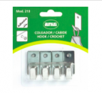 Klijuojami kabliukai AMIG 213, prisukami, nerūd. plieno, 4 vnt., 22017