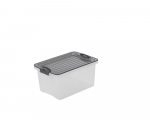Daiktadėžė ROTHO Compact A5, skaidri, su pilku dangčiu, 4,5 l