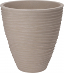Plastikinis lauko vazonas, ovalus, kreminės sp., 40 x 42 cm