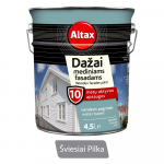 Vandeniniai dažai ALTAX, mediniams fasadams, &scaron;v. pilki, 4,5 l