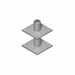 Kolonų atrama XIDO, matmenys 100x70x8,0mm, M20x150mm, reguliuojama