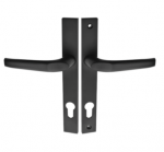 Durų rankena KUHINOKS Magnat, 92 mm, cilindrui, su plok&scaron;tele, KGR_M92S, juodos sp.