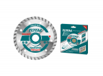 Deimantinis pjovimo diskas TOTAL, Turbo, sausam, &scaron;lapiam pjovimui, 230x22 mm,7,5 mm, segmento plotis