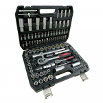 Įrankių komplektas TRIMAX, komplekte 1/2", 1/4'' terk&scaron;liniai veržliarakčiai ir galvutės, 108 vnt.