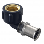 Presuojama alkūnė WAVIN Tigris K5, 20 x 1/2" mm x 90&deg;, vid. sriegis, 3079783