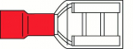 Laido antgalis ELECTRALINE, plok&scaron;čias lizdas, 6,35 mm, raudonos sp., 10 vnt., 962289