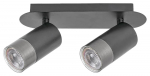 Kryptinis &scaron;viestuvas RABALUX Zircon, GU10, 2 x 5W, 230V, IP20, metalinis, matinės juodos / metalo sp