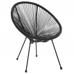 Kėdė NOVELLY HOME SC-093KD, plienas, sintetinis ratanas, juoda, matmenys: 72 x 67 x 86 cm., maks. ap