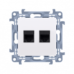 Kompiuterio lizdas KONTAKT SIMON 10, baltos sp., 2 viet., CAT6E UTP, C62.01/11