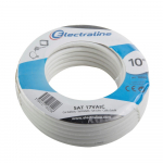 TV antenos kabelis ELECTRALINE TV/SAT 17VATC(Cu), centrinis varinis laidininkas, baltos spalvos, 180