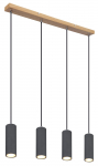 Pakabinamas &scaron;viestuvas GLOBO Robby, GU10, 4x35W, 230V, 1,2 m ilgio laidas, metalinis, matinės juodos
