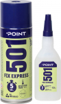 Sekundiniai klijai su aktyvatoriumi POINT 501 Fix Express, 400ml + 125g