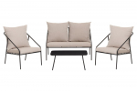 Lauko baldų komplektas 4LIVING Billy, komplektą sudaro 2 krėslai, dvivietė sofa ir stalas, rusvos sp