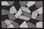 Kilimėlis RICCO Polo, 40 x 60 cm, kvadratėliai, pilkas, 100% poliesteris, PVC pagrindas, 672-006