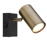 Kryptinis &scaron;viestuvas GLOBO Robby, GU10, 1 x 25W, 230V, su jungikliu, metalinis, matinės juodos, anti