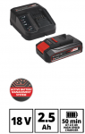Akumuliatoriaus ir kroviklio komplektas EINHELL PXC, įtampa 18V, akumuliatoriaus talpa 2,5 Ah, Li-io