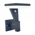 Lauko sieninis LED &scaron;viestuvas SALTA Wall Sens, su saulės elementais/baterija, LED 5W, 3000 K, 450 lm