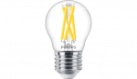 LED lempa PHILIPS, 3,5W, E27, 470LM, 220-240V, 2700-2200K, pritemdoma, filamentinė, skaidri, burbuli