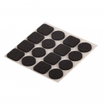 Neslystantys padukai SUKI, 20x20/D20mm, juodos sp., klijuojami, 16 vnt.