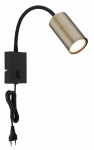 Kryptinis &scaron;viestuvas GLOBO Robby, GU10, 1x25W, 230V, su jung., 1,5m laidas, metalinis, matinės juodo